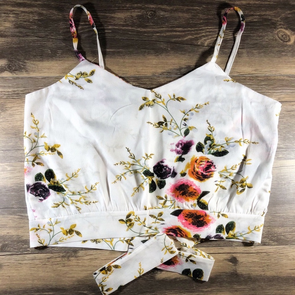 NEW White Floral Crop Top